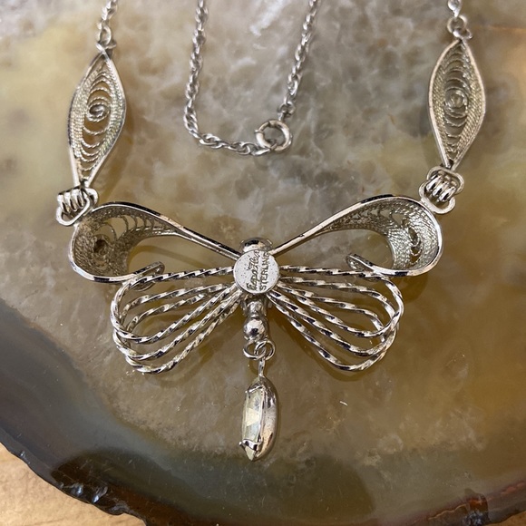 **Sold** Vintage by Espo Flex silver rhinestone dragonfly - Picture 5 of 16
